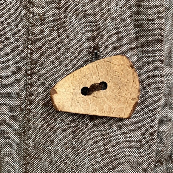 NTCO Nomadic Traders linen blouse top womens S artsy buttons Lagenlook coastal - Picture 9 of 13